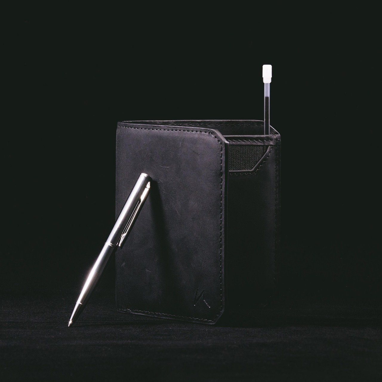 kaizen wallet, black leather wallet, slim wallet, crazy horse leather, minimalist wallet, japan wallet